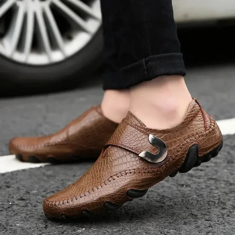 New Fusion Genuine Leather Men Moccasins Handmade Leisure Shoes Breathable Flats Comfortable for Men Fashion