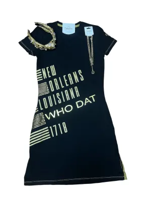 Nola Graphic Black Dress