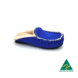 Ocean Blue & White Moccasin Scuffs