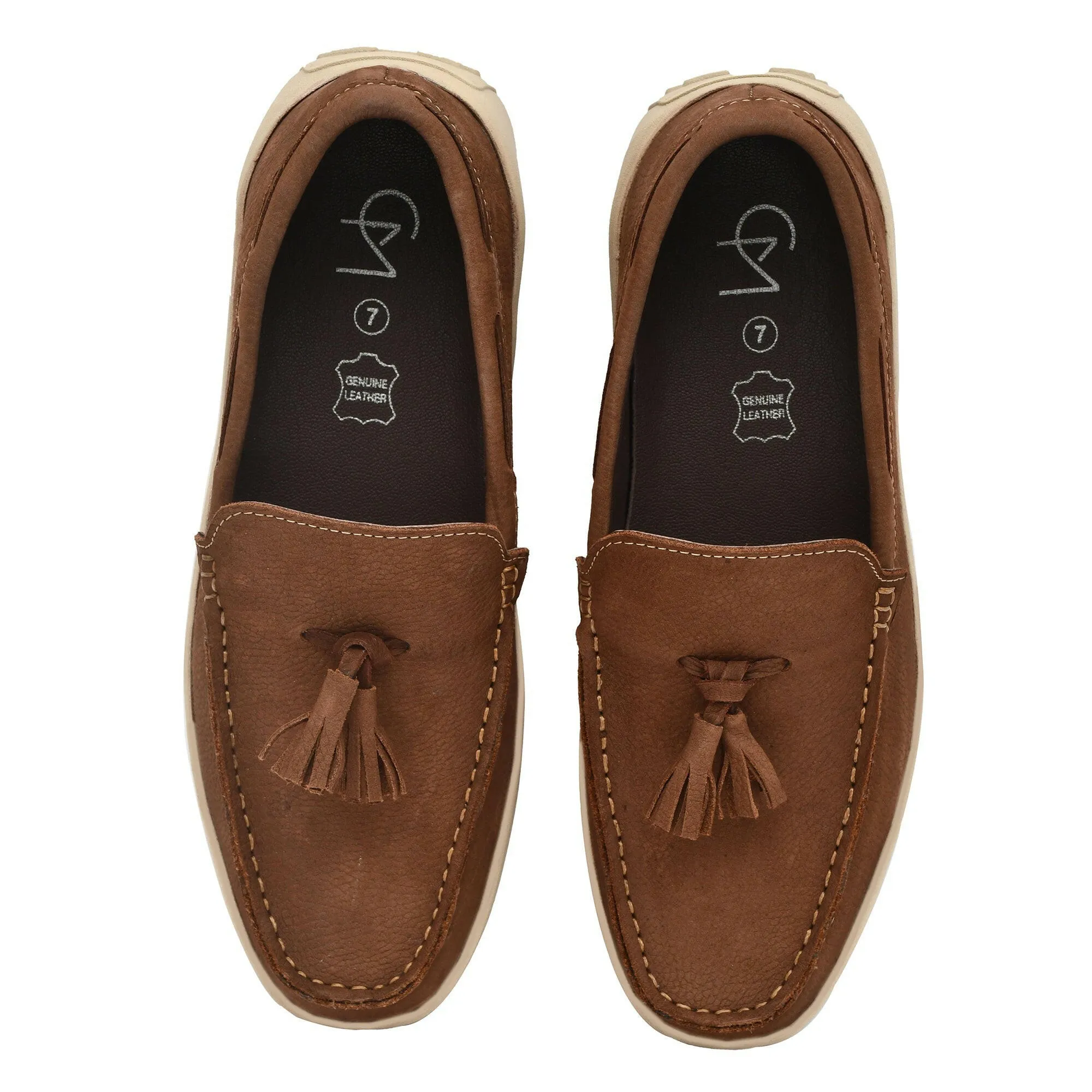 Olive Nubuk Leather Casual Tassel Slip-on