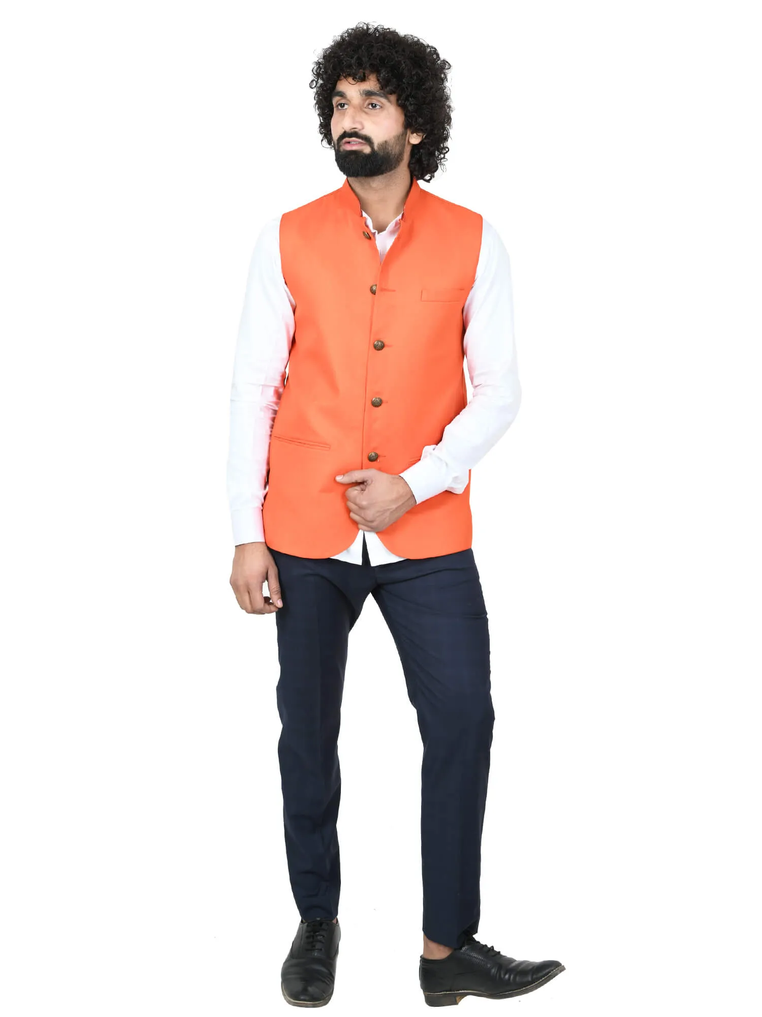 Orange Solid Modi Jacket