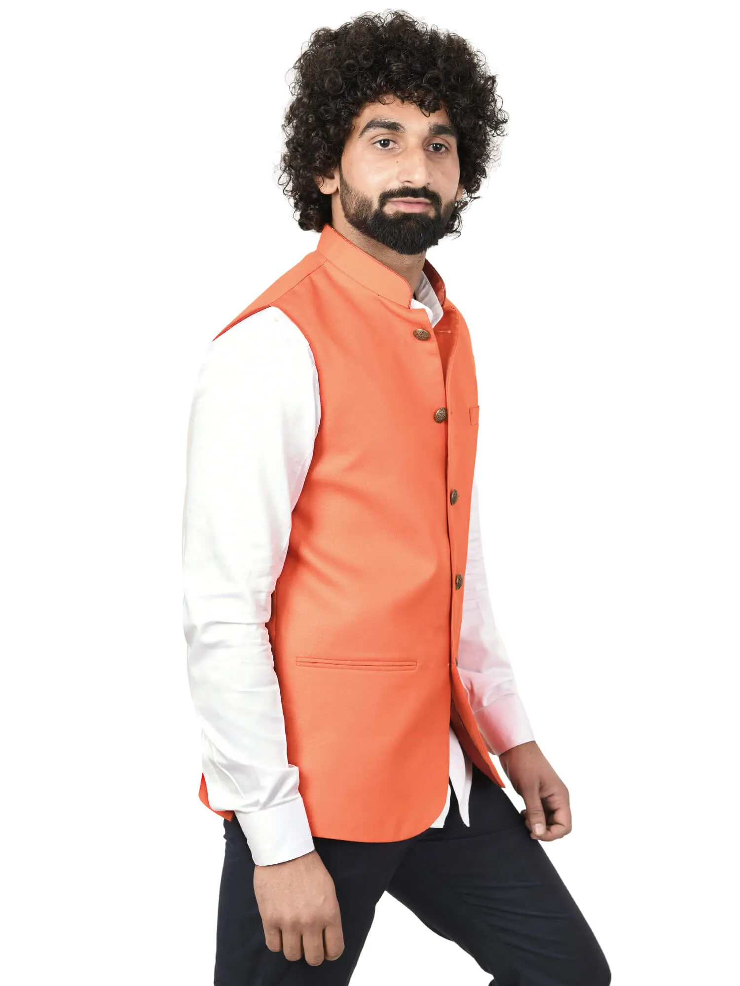 Orange Solid Modi Jacket
