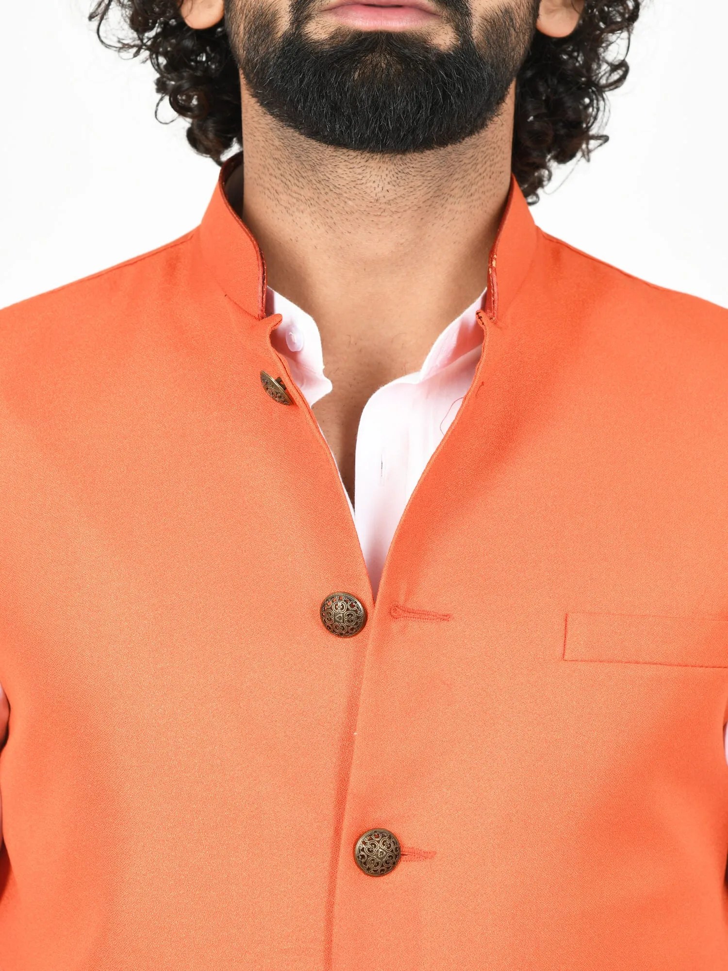 Orange Solid Modi Jacket