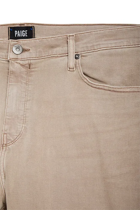 Paige Taupe Garment Wash Slim Straight Stretch Denim Jeans