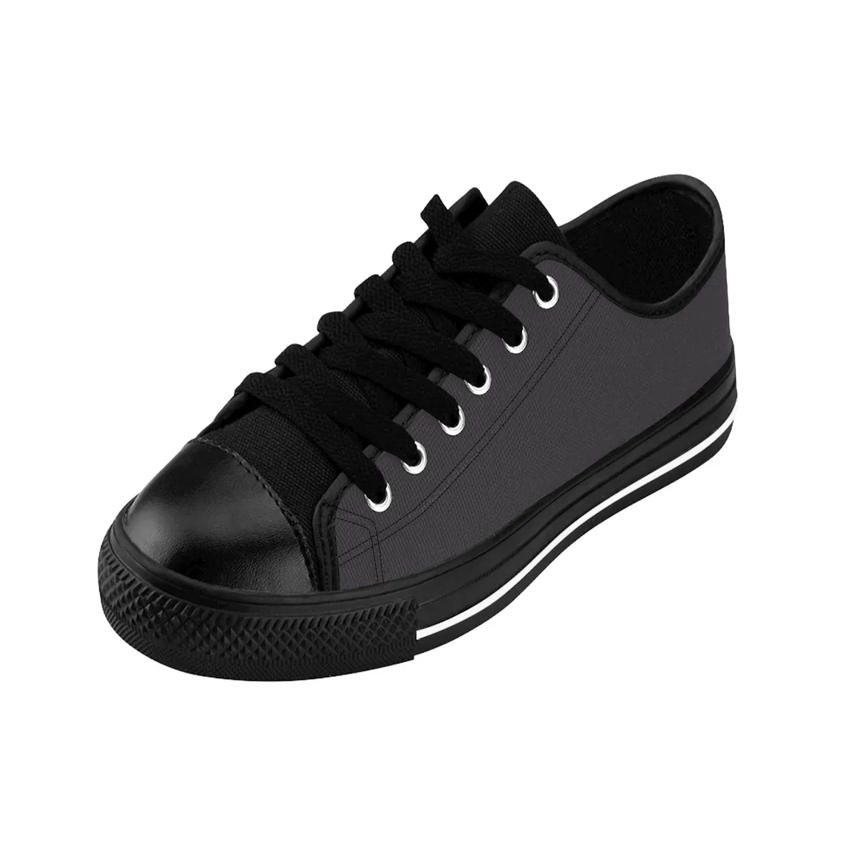 Slate Grey Ladies Low Tops, Solid Color Low Top Women's Sneakers Running Shoes (US Size: 6-12)