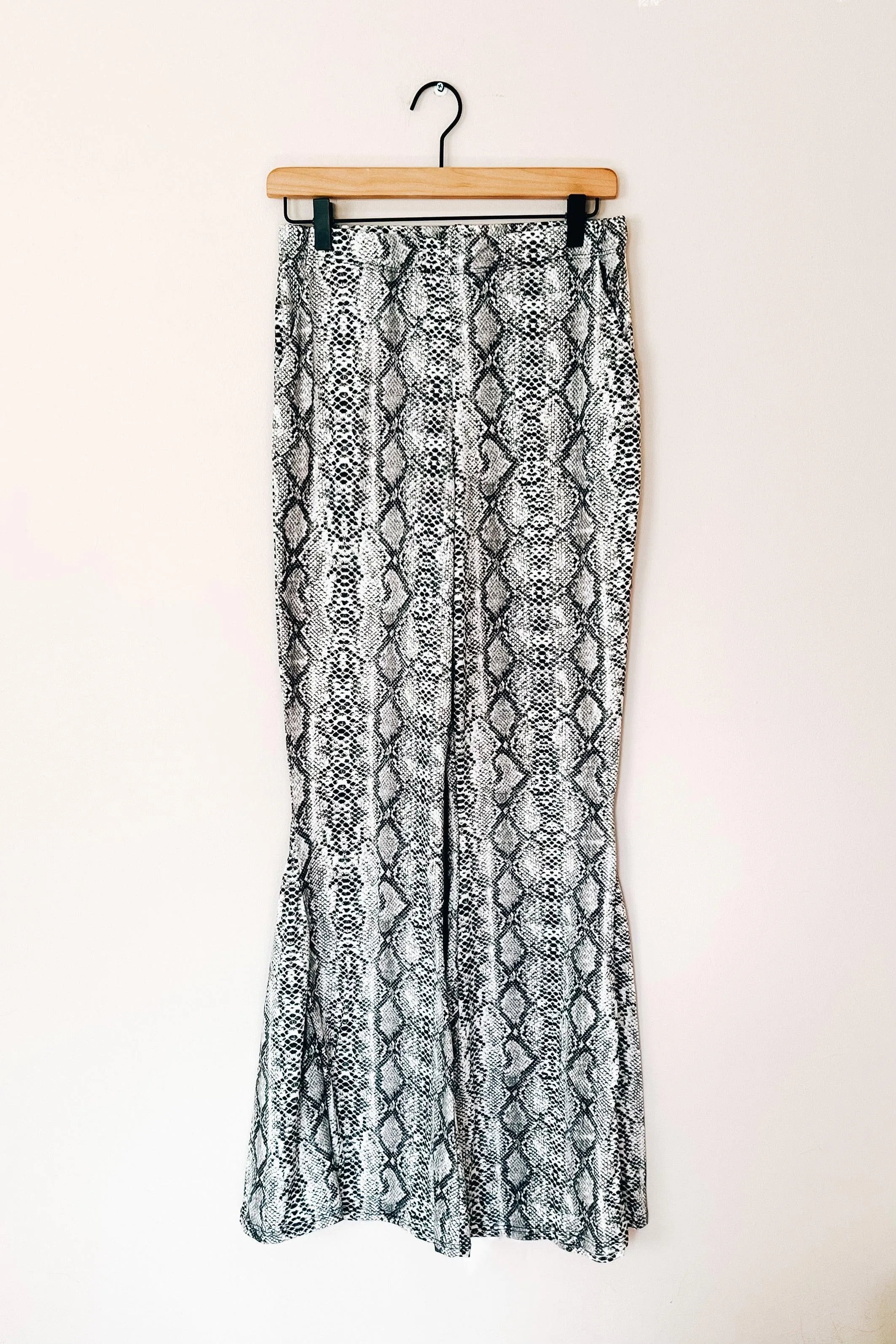 Sneaky Snake Print Flare Pants