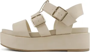 Soda STELLAR ~ Women Flatform Multi Strap Double Buckle Open Toe Ankle Strap Platform Wedge Sandals