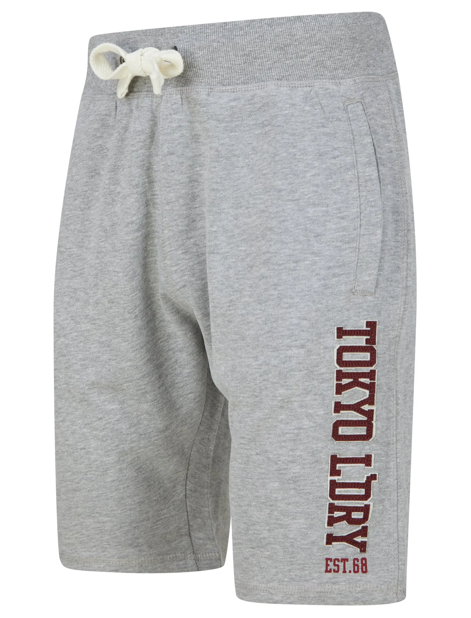Sports Dept Applique Jogger Shorts in Light Grey Marl - Tokyo Laundry