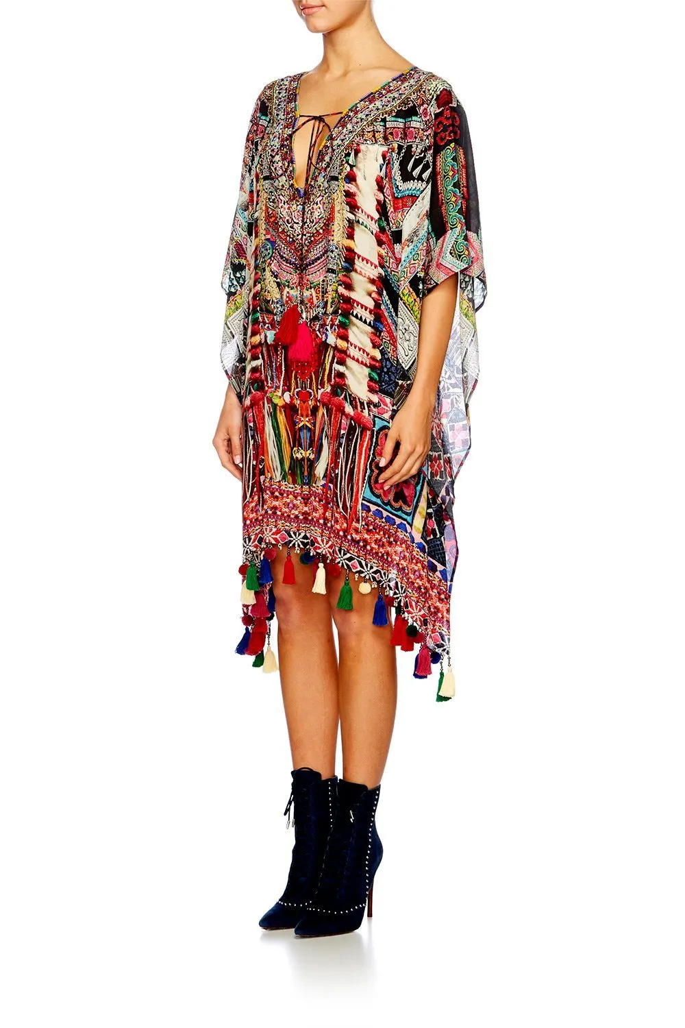 TASSEL HEM SHORT KAFTAN SOUND OF SILVER