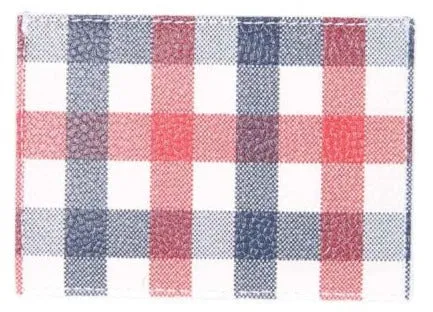Thom Browne Single Cardholder In Gingham Print On Caviar