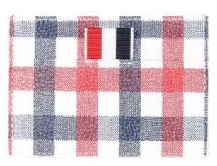 Thom Browne Single Cardholder In Gingham Print On Caviar