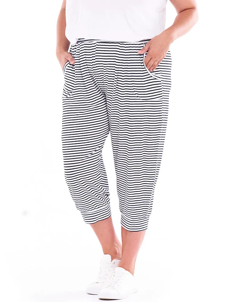 Tokyo 3/4 Pant - Noir Stripe
