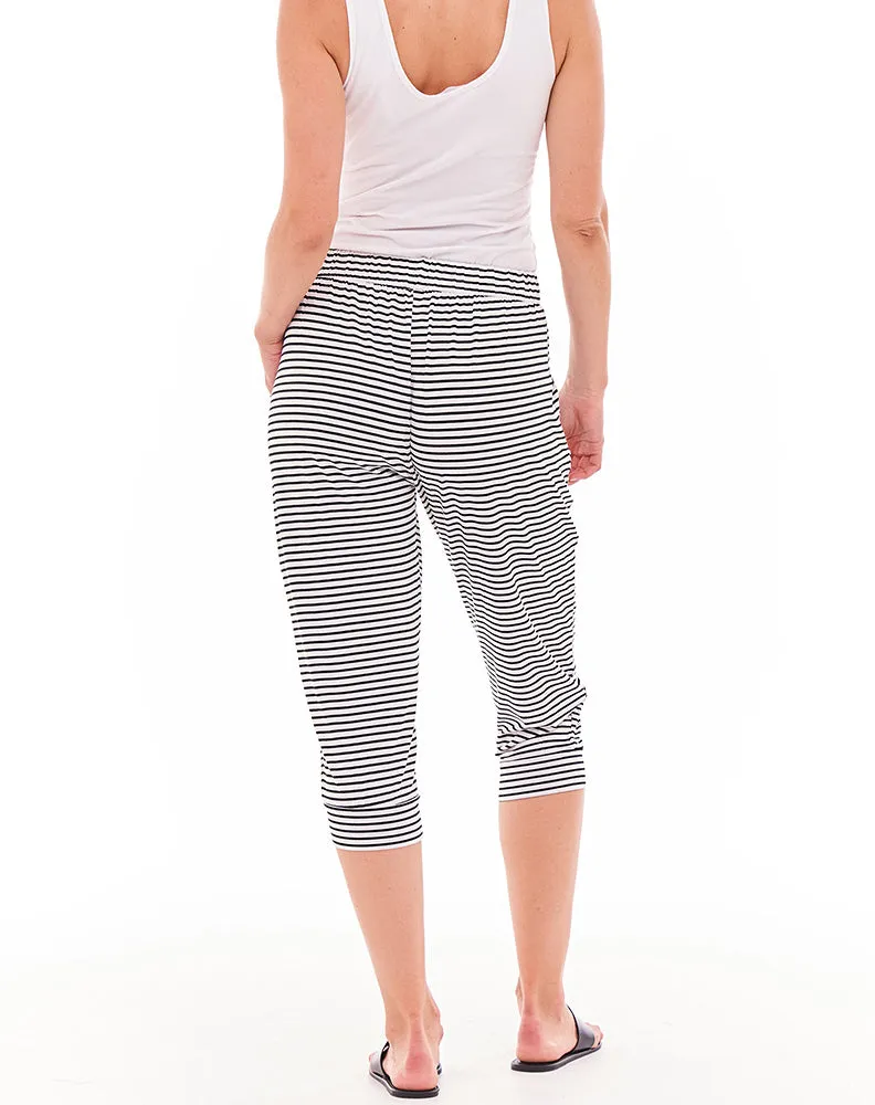 Tokyo 3/4 Pant - Noir Stripe