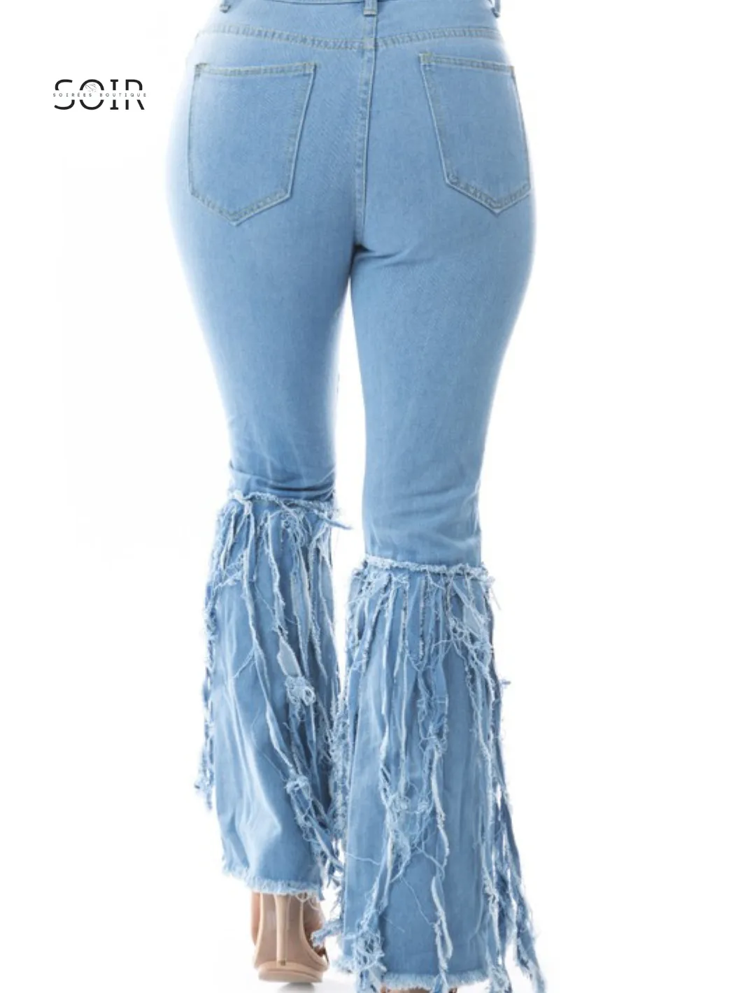 UrbanEdge Fringe Distressed High-Waisted Jeans