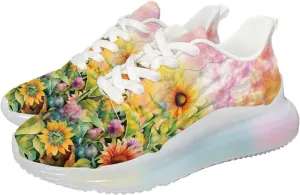Women Air Cushion Running Shoe Flowers Print Sport Shoes Non Slip Breathable Athletic Tennis Fitness Sneaker US6-11