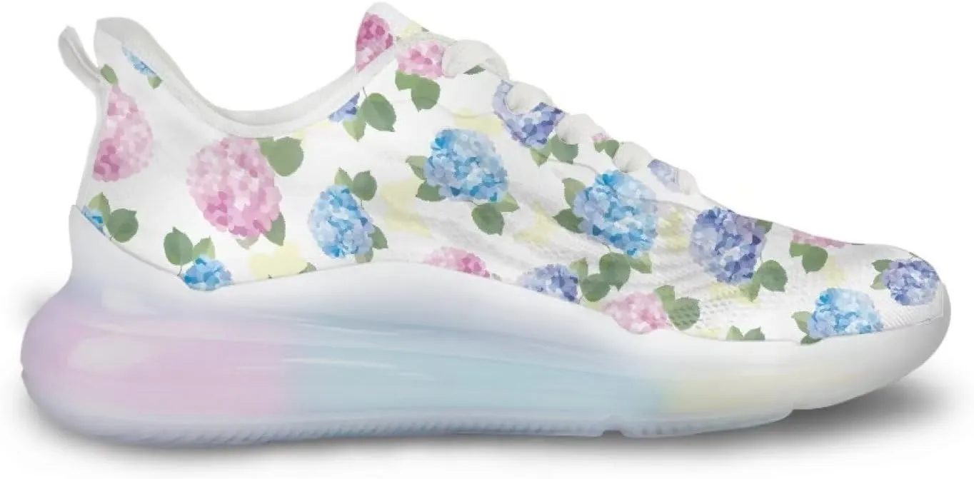 Women Air Cushion Running Shoe Flowers Print Sport Shoes Non Slip Breathable Athletic Tennis Fitness Sneaker US6-11