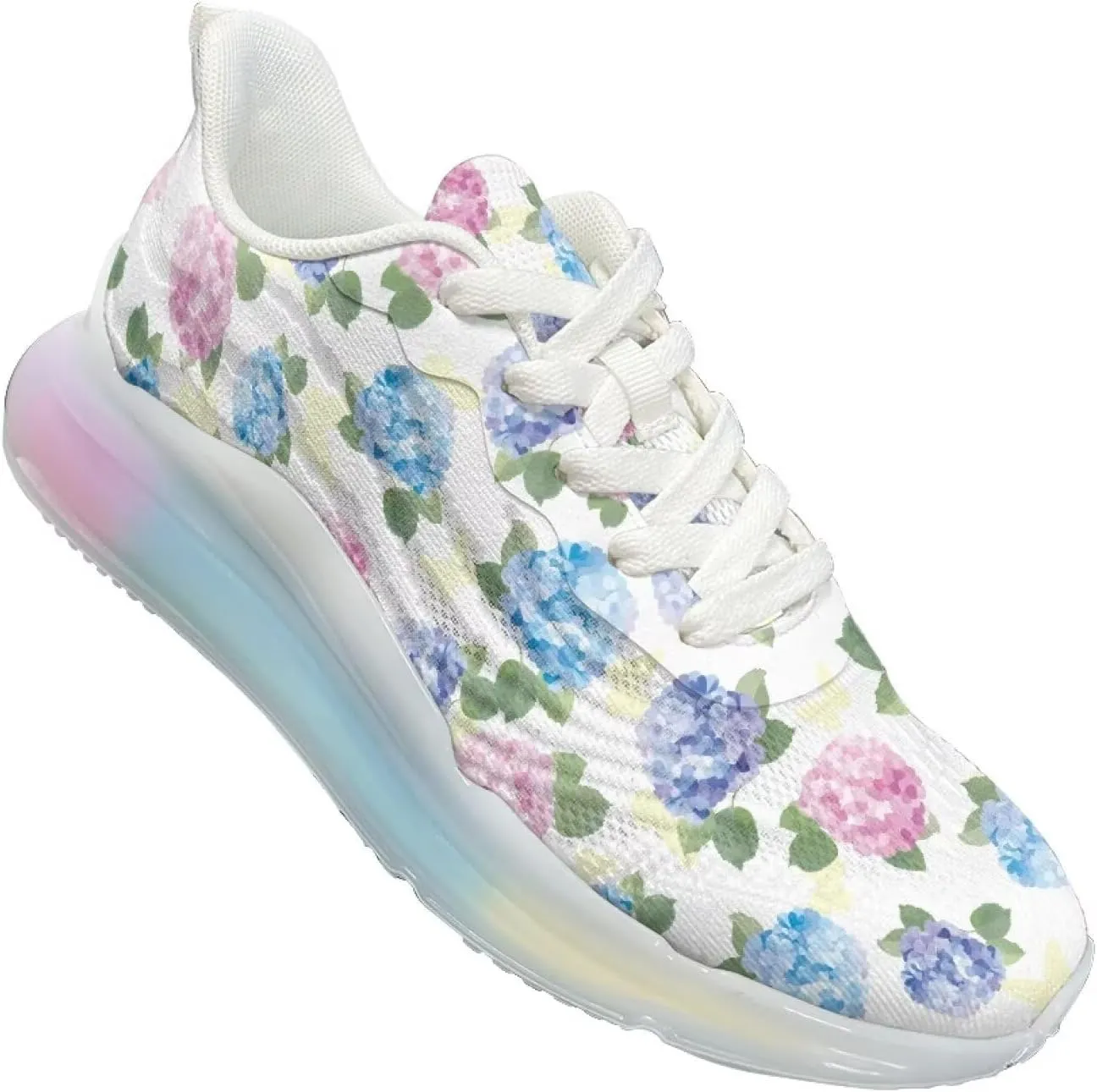 Women Air Cushion Running Shoe Flowers Print Sport Shoes Non Slip Breathable Athletic Tennis Fitness Sneaker US6-11