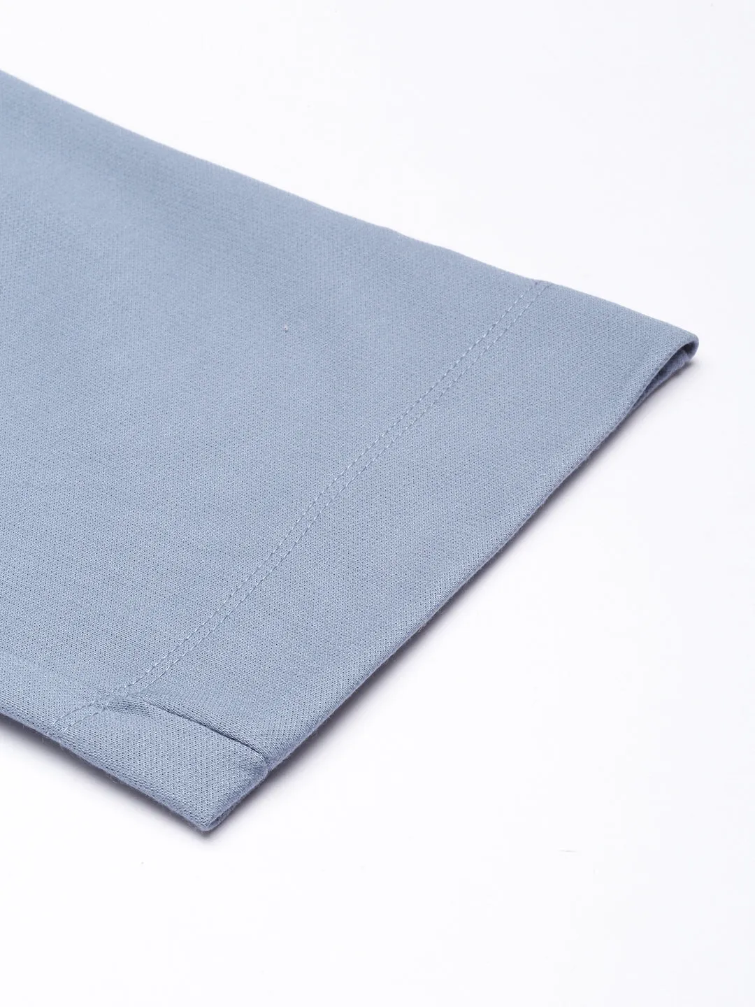 Women Blue Comfort Straight Fit Cotton Regular Trouser