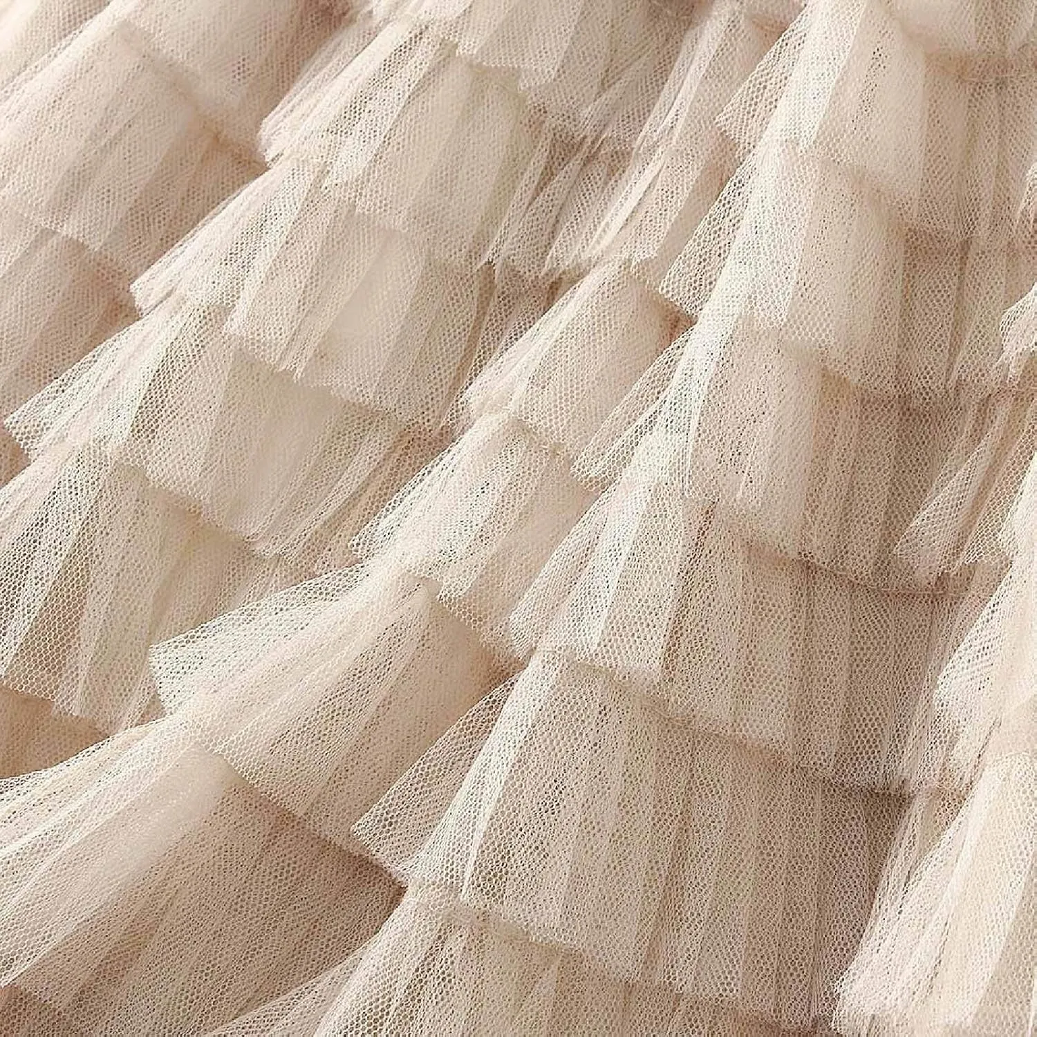 Women's A Line Pleated Skirt Long Tutu Skirt Ruffle Mesh Vintage Calf Length Chiffon High Waist Bubble Sporty