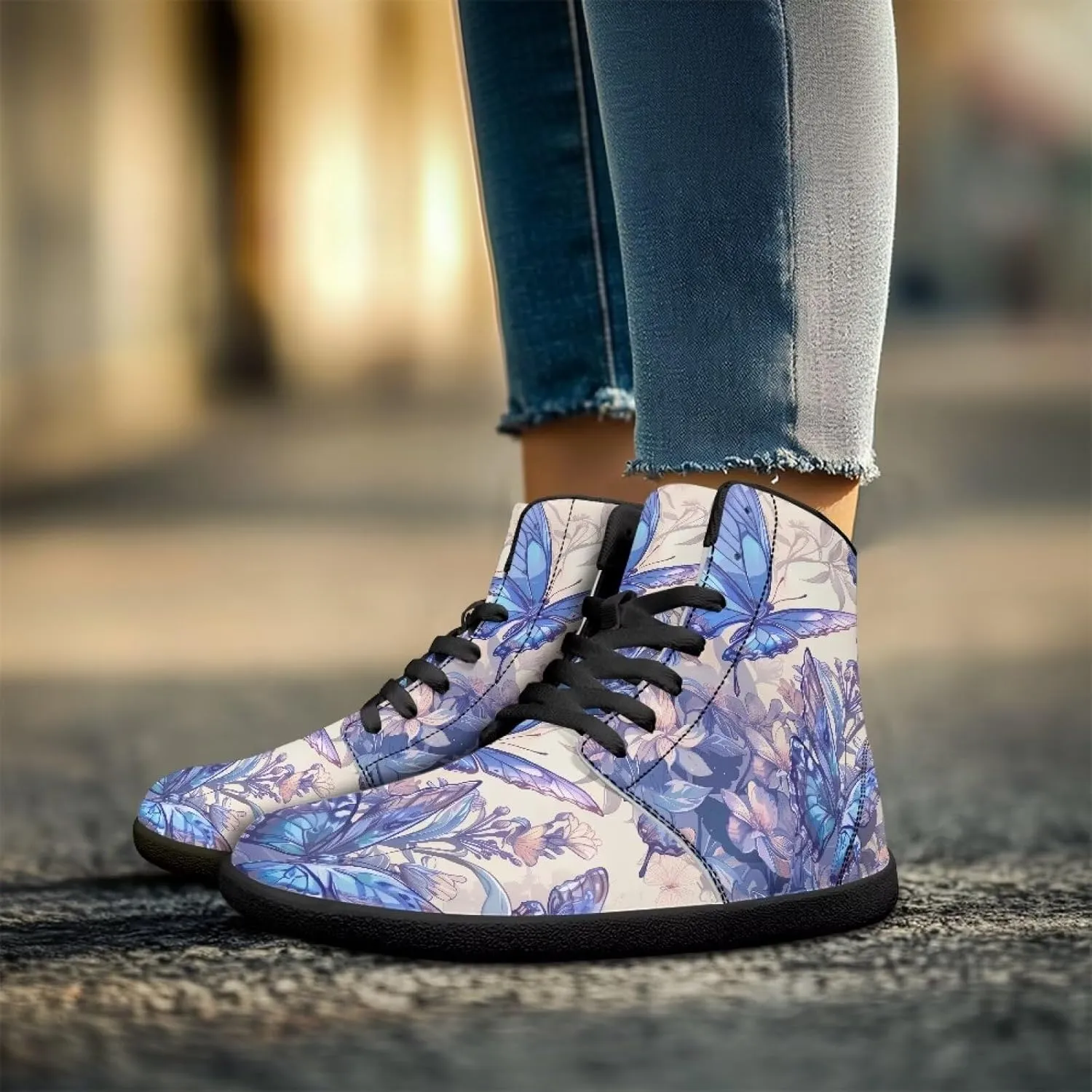 Women's Barefoot Cozy High Top Zero Drop Wide Toe Box Tennis Athletic Shoes Non-Slip Sport Workout Walking Barefoot Shoes for Ladies US 6-13.5