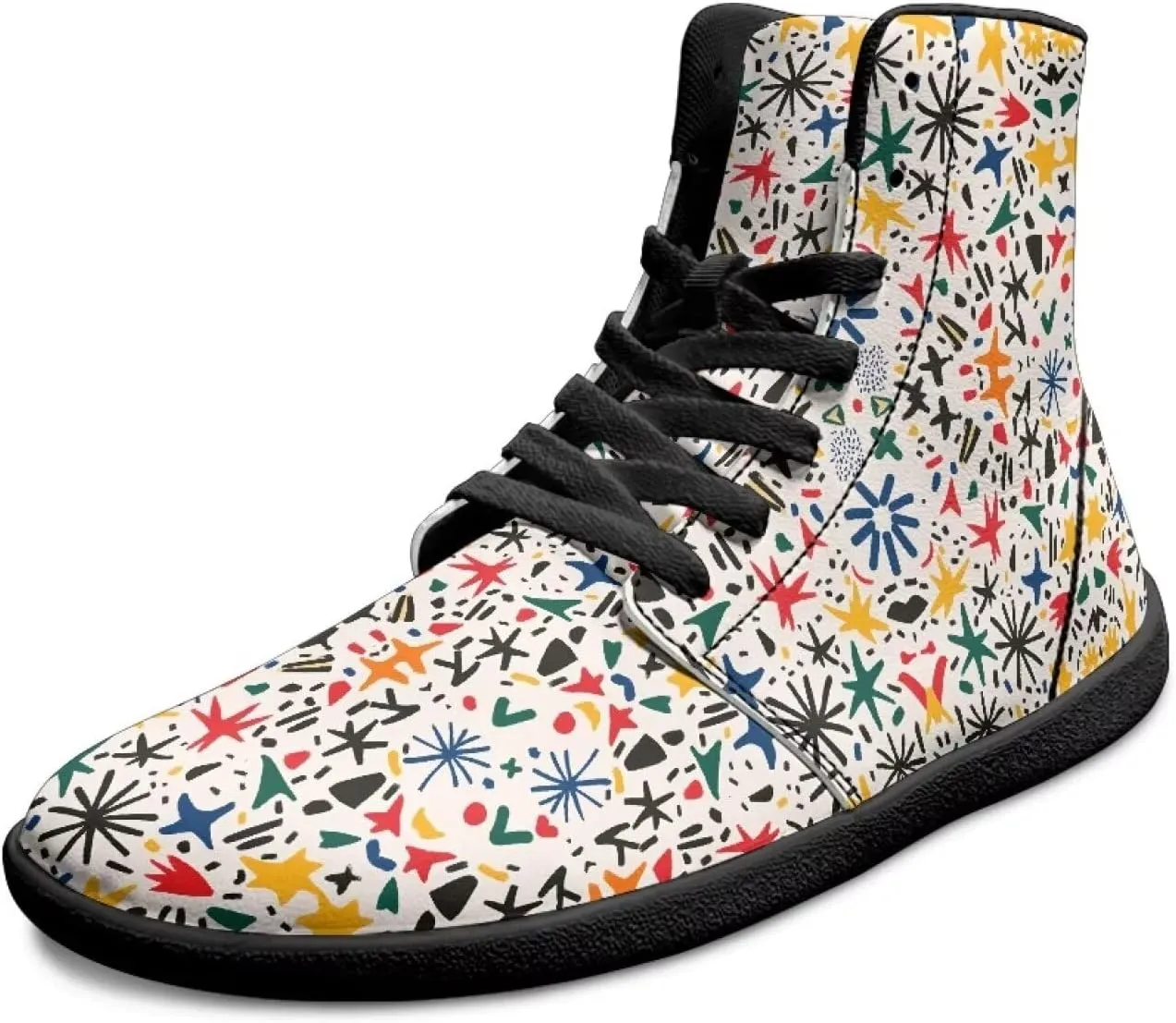 Women's Barefoot Cozy High Top Zero Drop Wide Toe Box Tennis Athletic Shoes Non-Slip Sport Workout Walking Barefoot Shoes for Ladies US 6-13.5