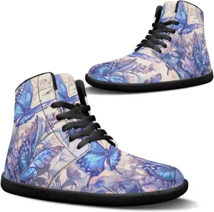 Women's Barefoot Cozy High Top Zero Drop Wide Toe Box Tennis Athletic Shoes Non-Slip Sport Workout Walking Barefoot Shoes for Ladies US 6-13.5