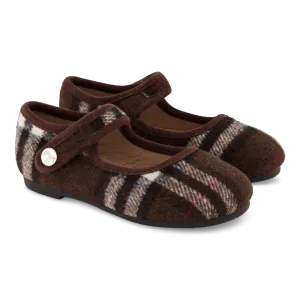 Zeebra Walnut Plaid Wool Mary Jane [Final Sale]